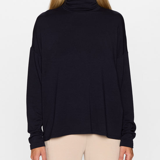 Navy | The Oversized Turtleneck
