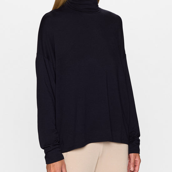 Navy | The Oversized Turtleneck