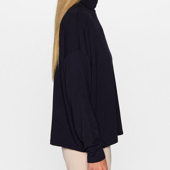 Navy | The Oversized Turtleneck