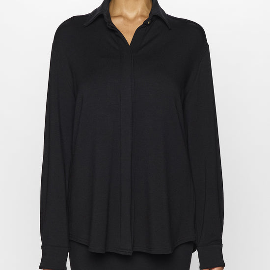 Black | The Women's Button-Up Shirt Front