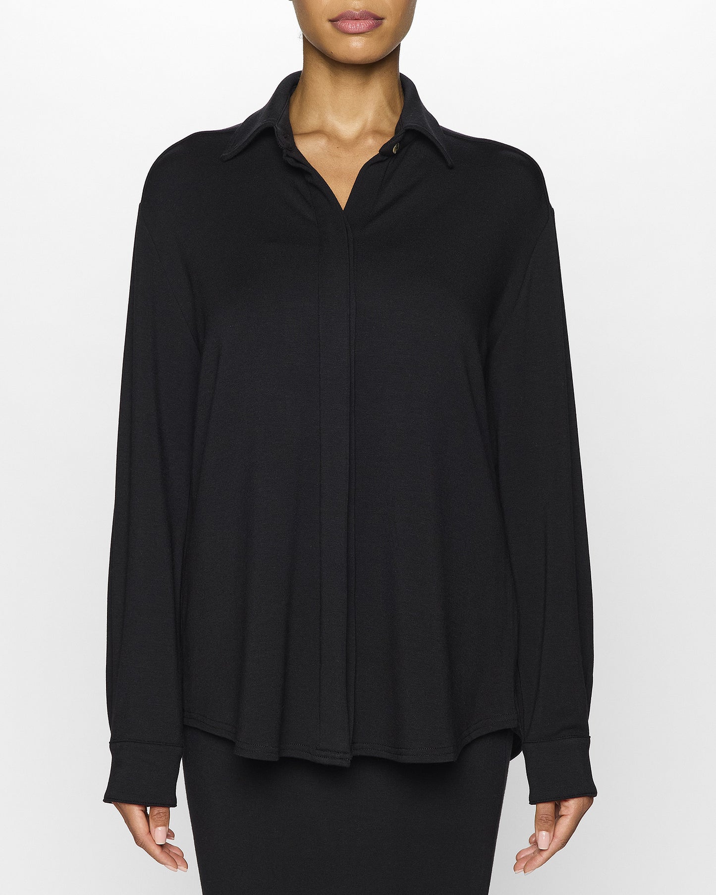 Black | The Women's Button-Up Shirt Front