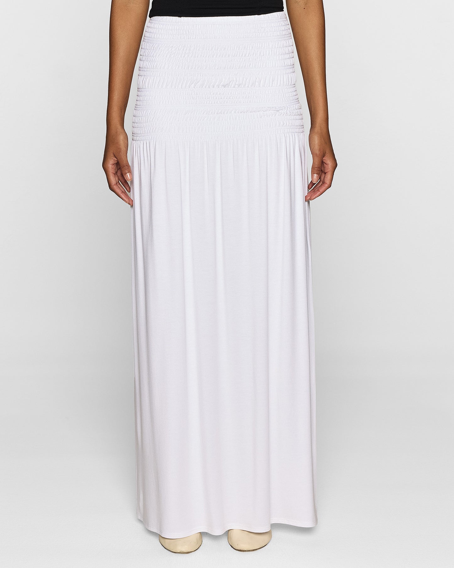 White | The Smocked Skirt