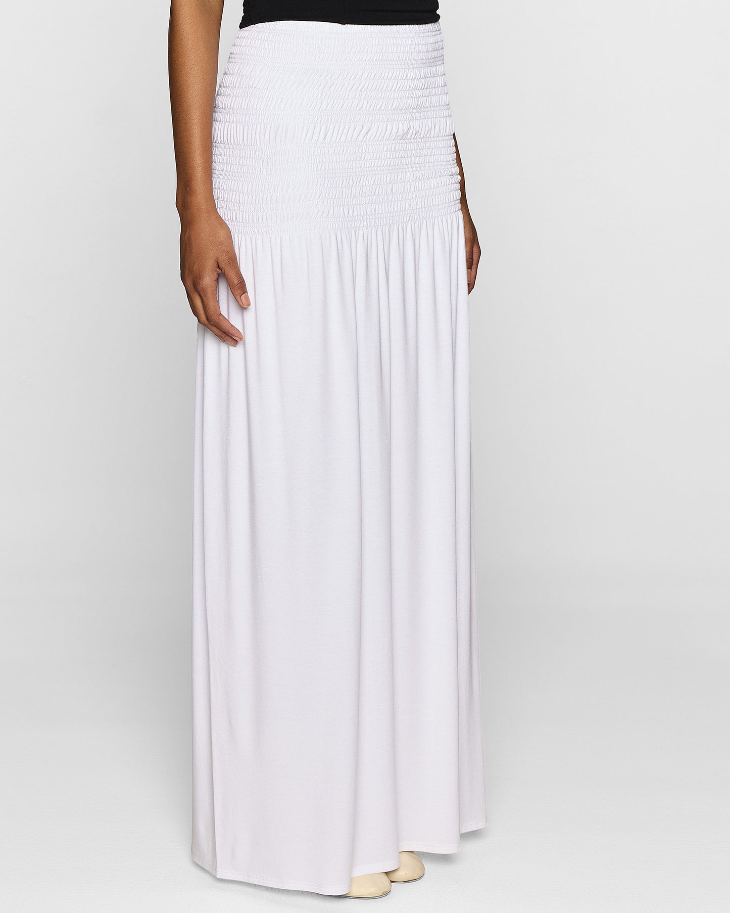 White | The Smocked Skirt