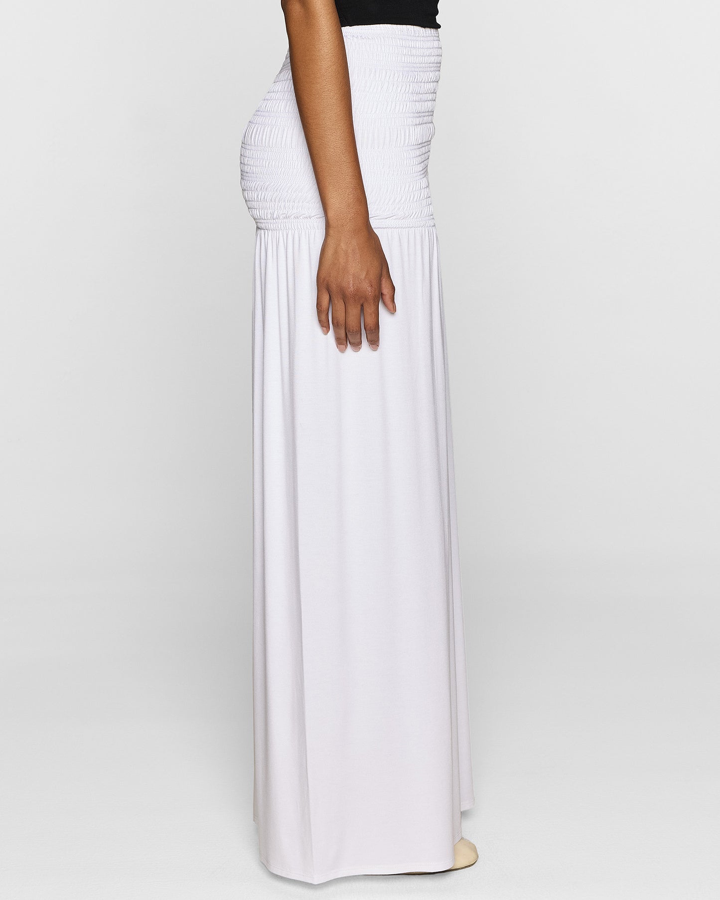 White | The Smocked Skirt