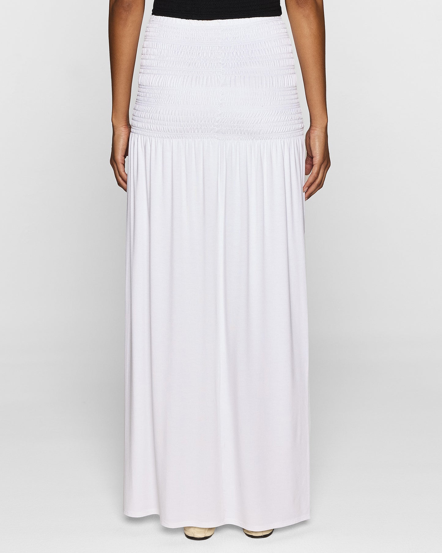 White | The Smocked Skirt