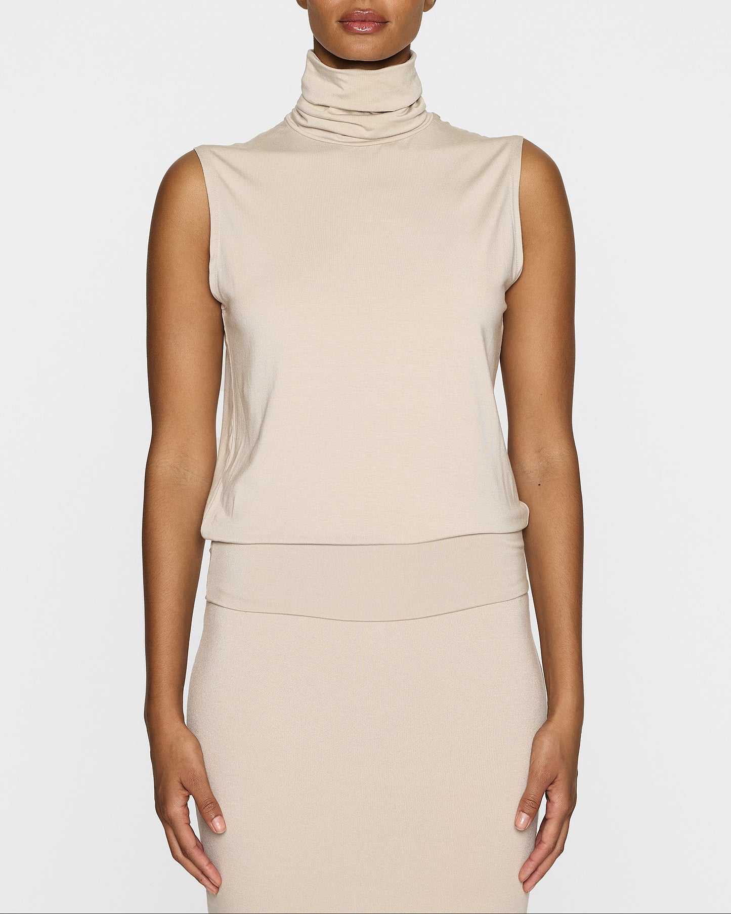 Stone | The Sleeveless Turtleneck LITE