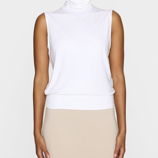 White | The Sleeveless Turtleneck LITE