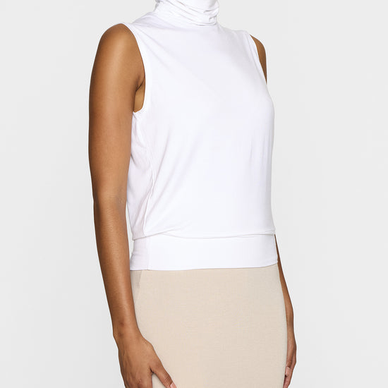 White | The Sleeveless Turtleneck LITE