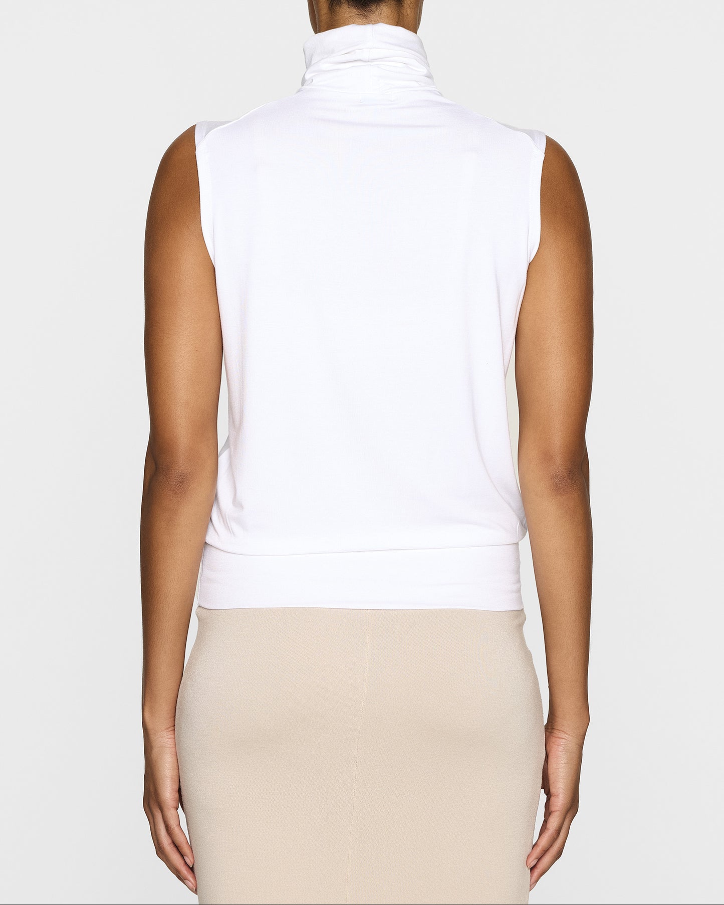 White | The Sleeveless Turtleneck LITE