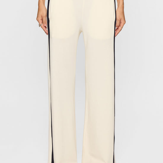 Unbleached/Navy | The Cindy Racer Pant