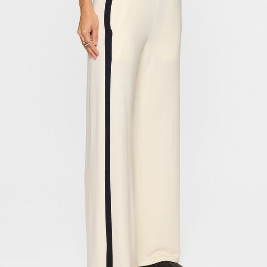 Unbleached/Navy | The Cindy Racer Pant