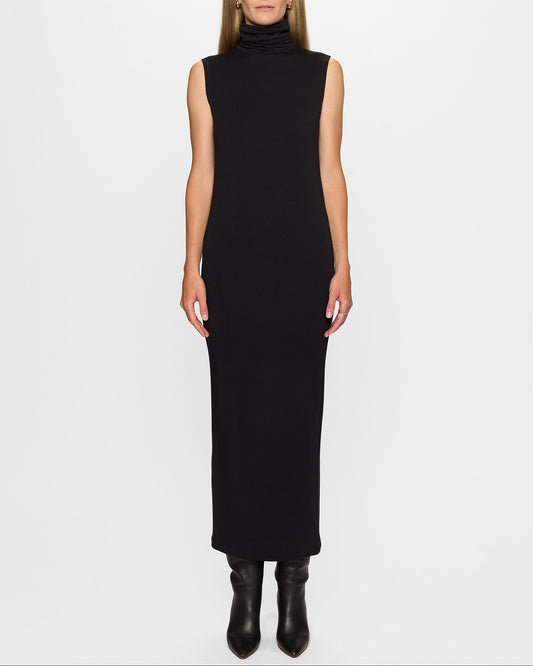 Black | The Sleeveless Turtleneck Dress by Bleusalt