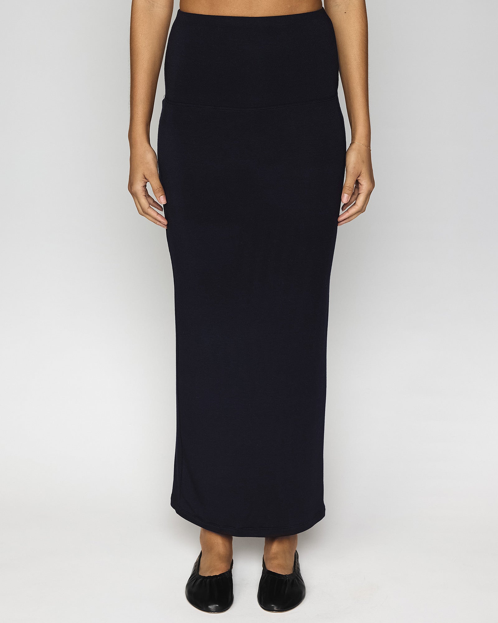 Navy | The Maxi Tube Skirt Front
