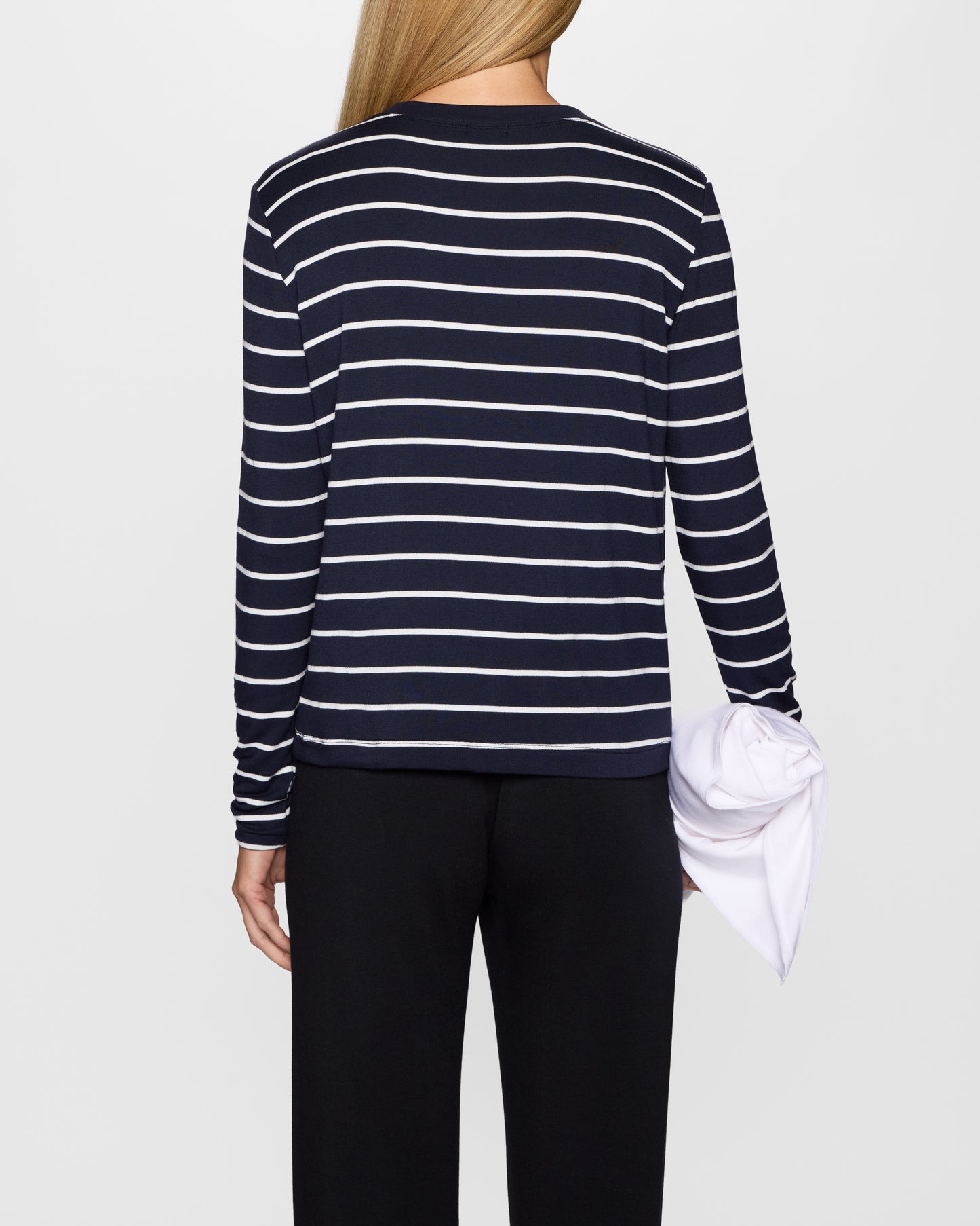 Navy Stripe | Women's Long Sleeve Crew Shirt