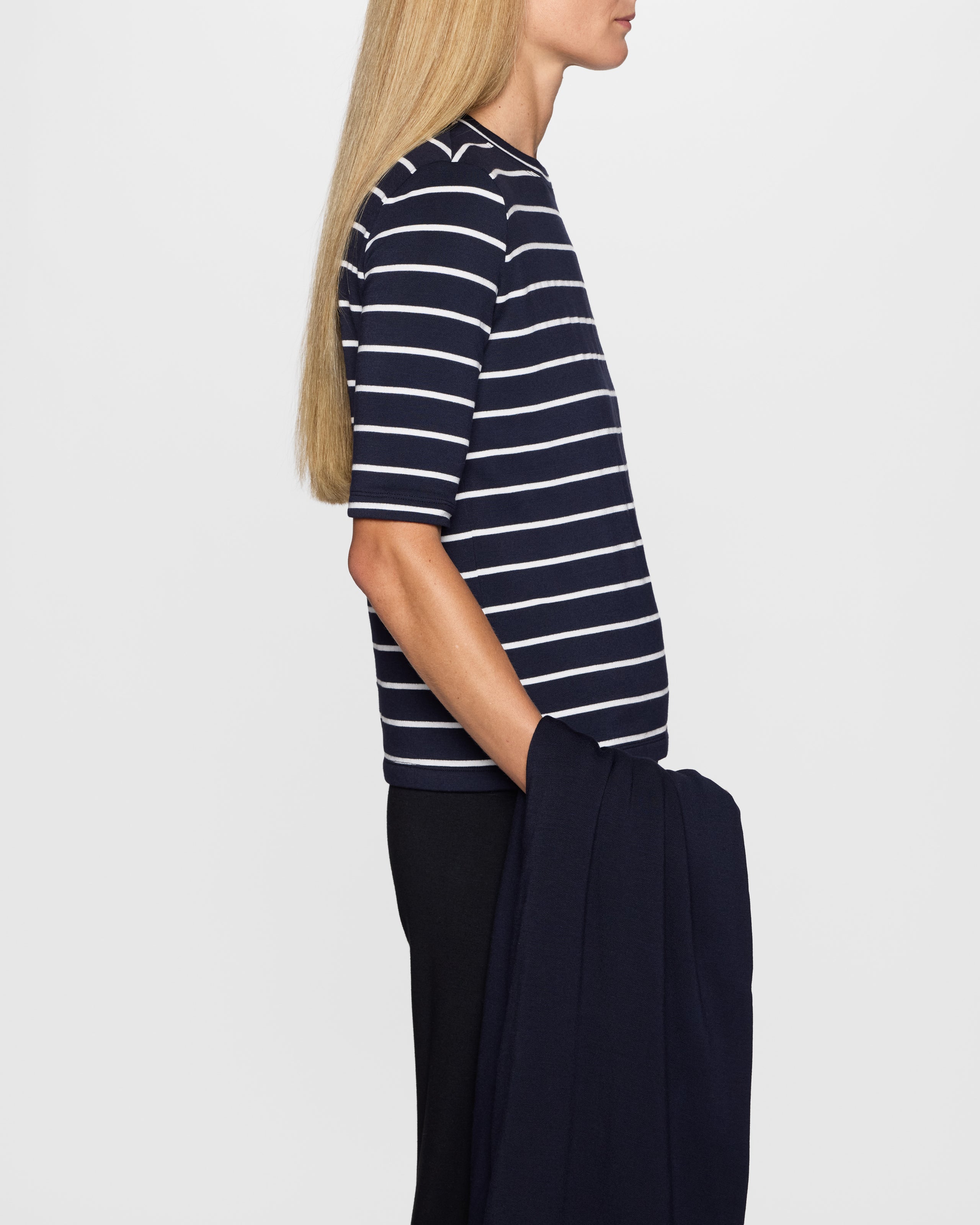 Navy Stripe | The Elbow Sleeve Classic Crew
