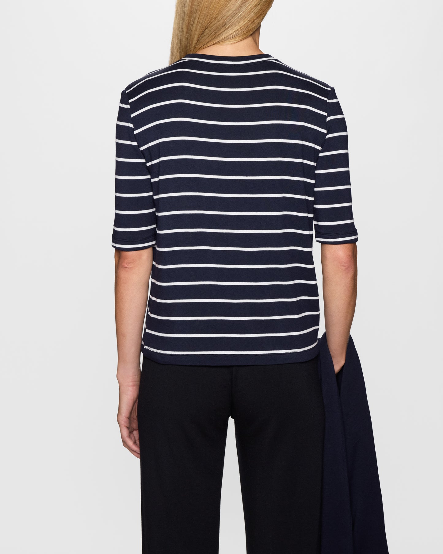 Navy Stripe | The Elbow Sleeve Classic Crew