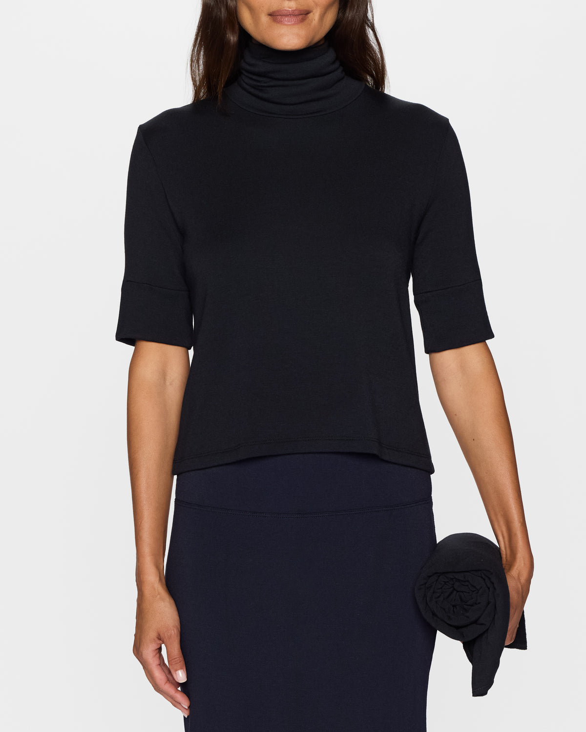 Black | The Elbow Sleeve Turtleneck
