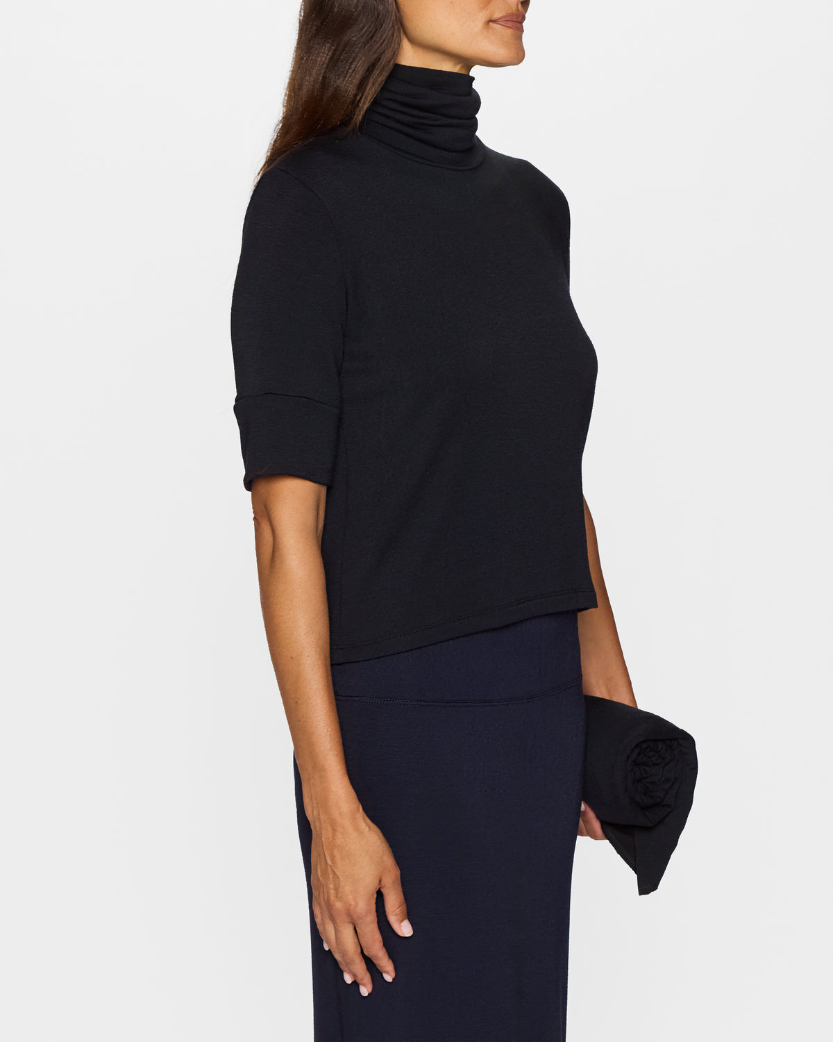 Black | The Elbow Sleeve Turtleneck