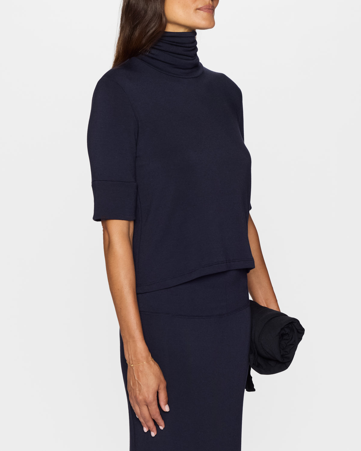 Navy | The Elbow Sleeve Turtleneck