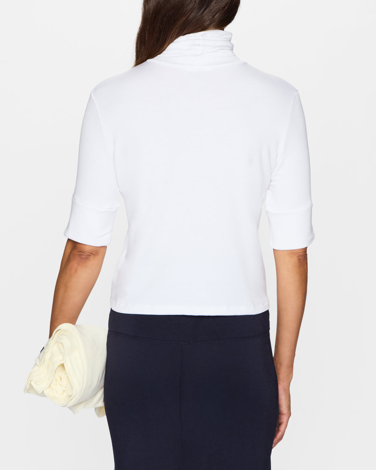 White | The Elbow Sleeve Turtleneck
