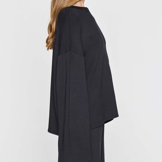 Black | The Bell Sleeve Crew Side