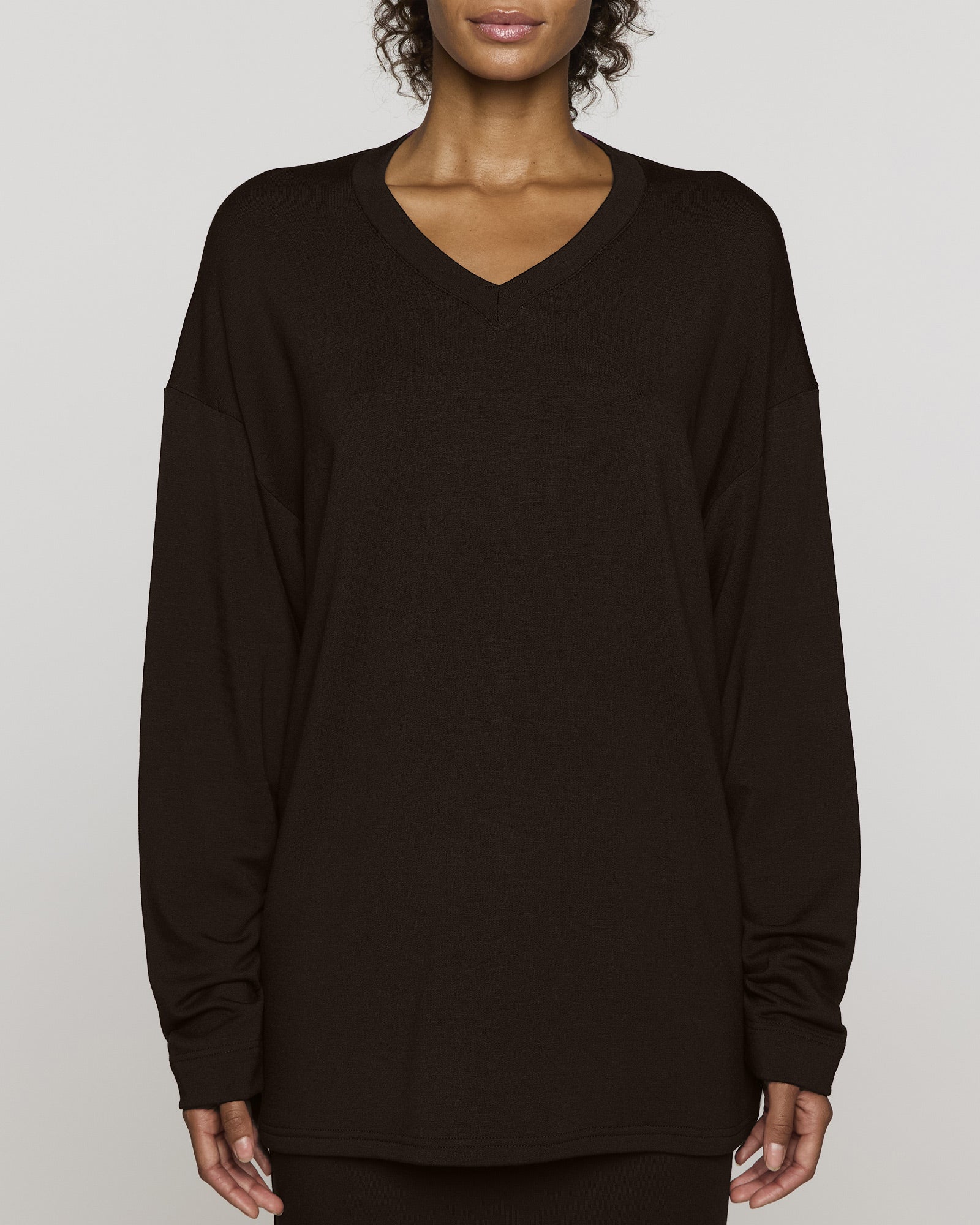 Oversized v neck shirt best sale