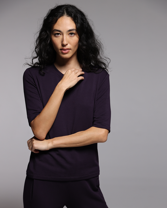 Plum | The Elbow Sleeve Classic Crew