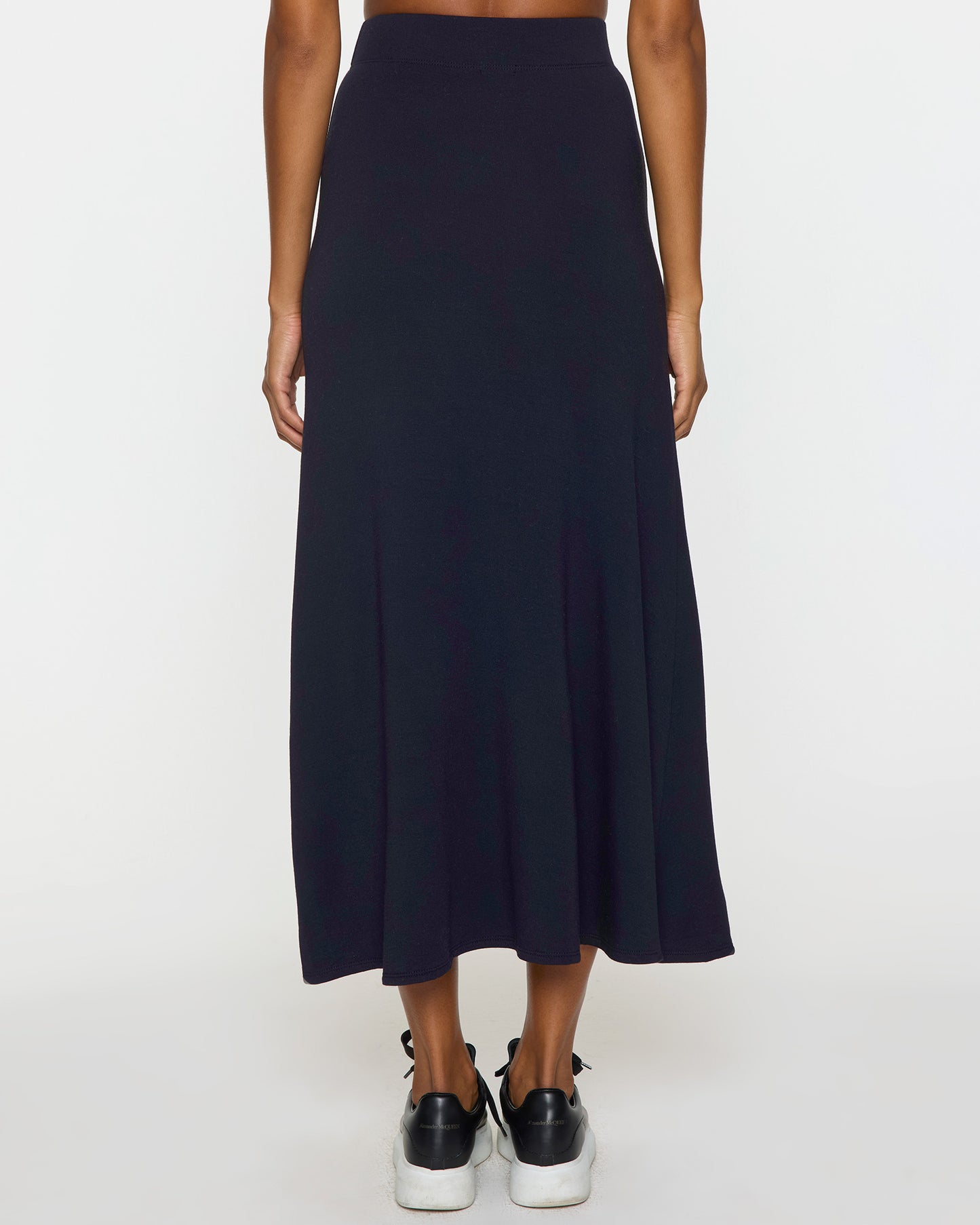 Navy | The Long A-Line Skirt Back