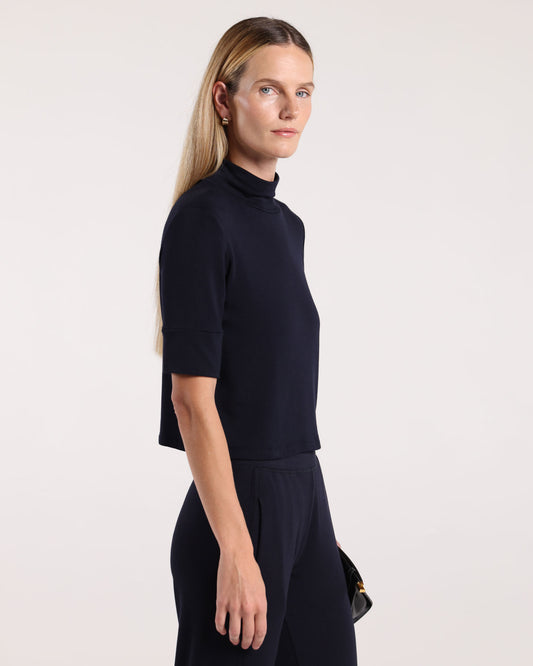 Navy | The Mock Neck Top by Bleusalt