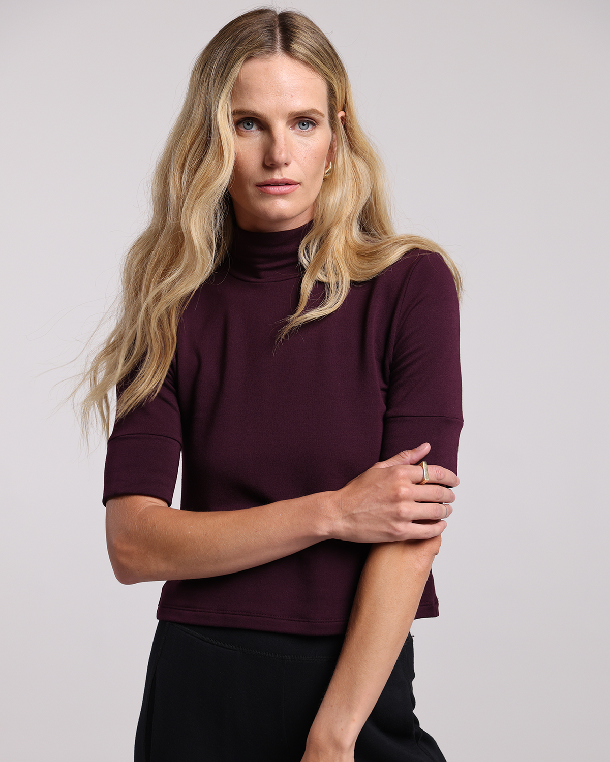 Bordeaux | The Mock Neck Top