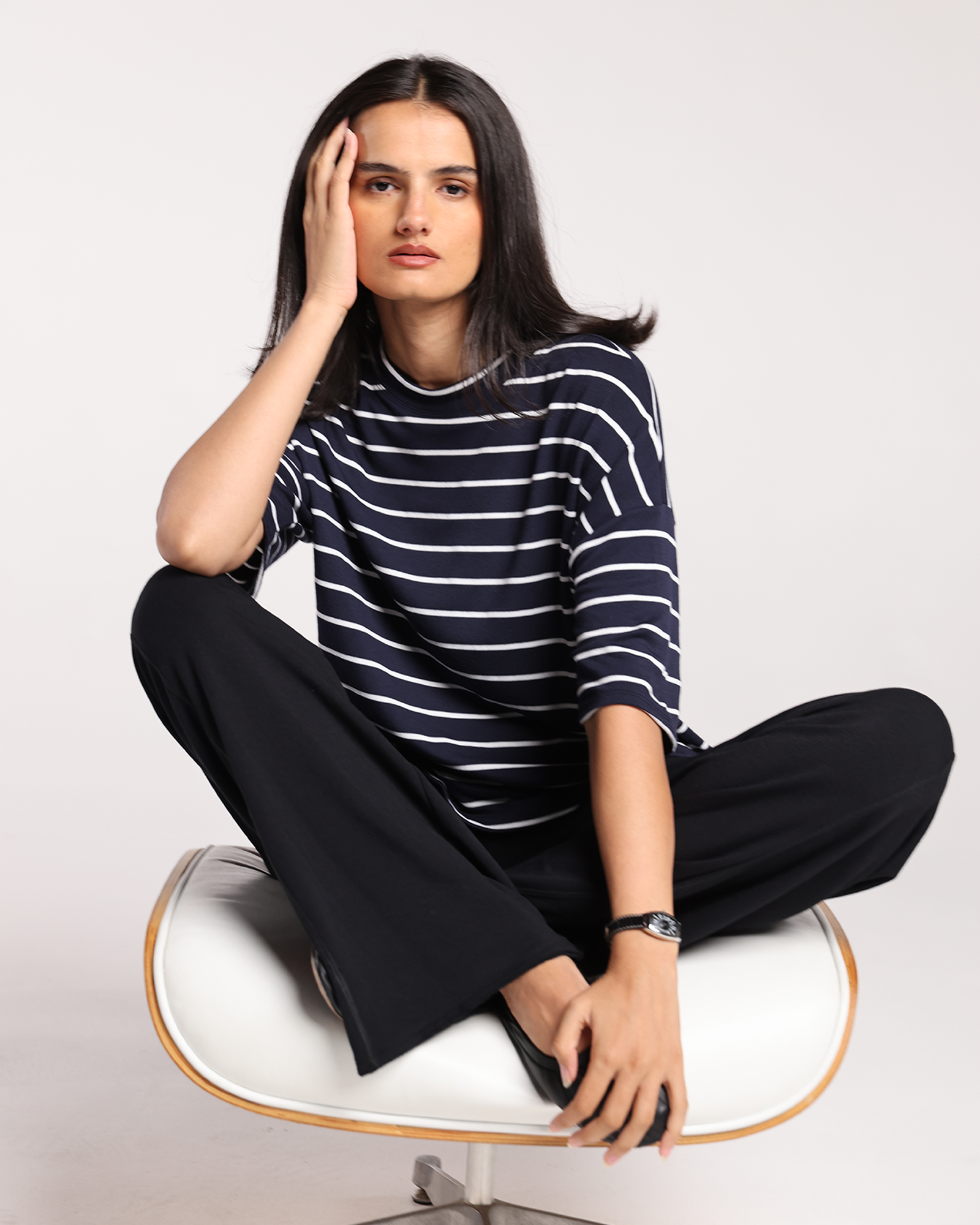 Navy Stripe | The Oversized T Shirt 