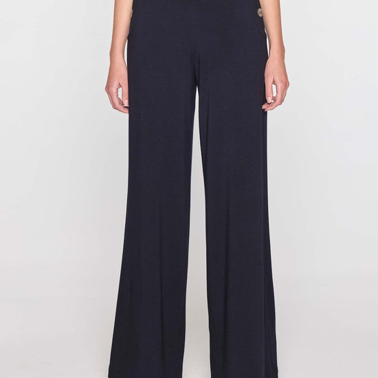 Navy | Palazzo Sailor Pant Front