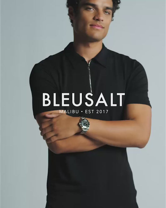 Black | The Men's Zip Polo by Bleusalt