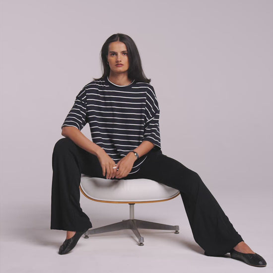 Navy Stripe | The Oversized T Shirt 