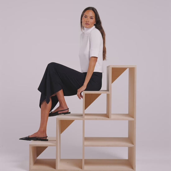White | The Elbow Sleeve Turtleneck