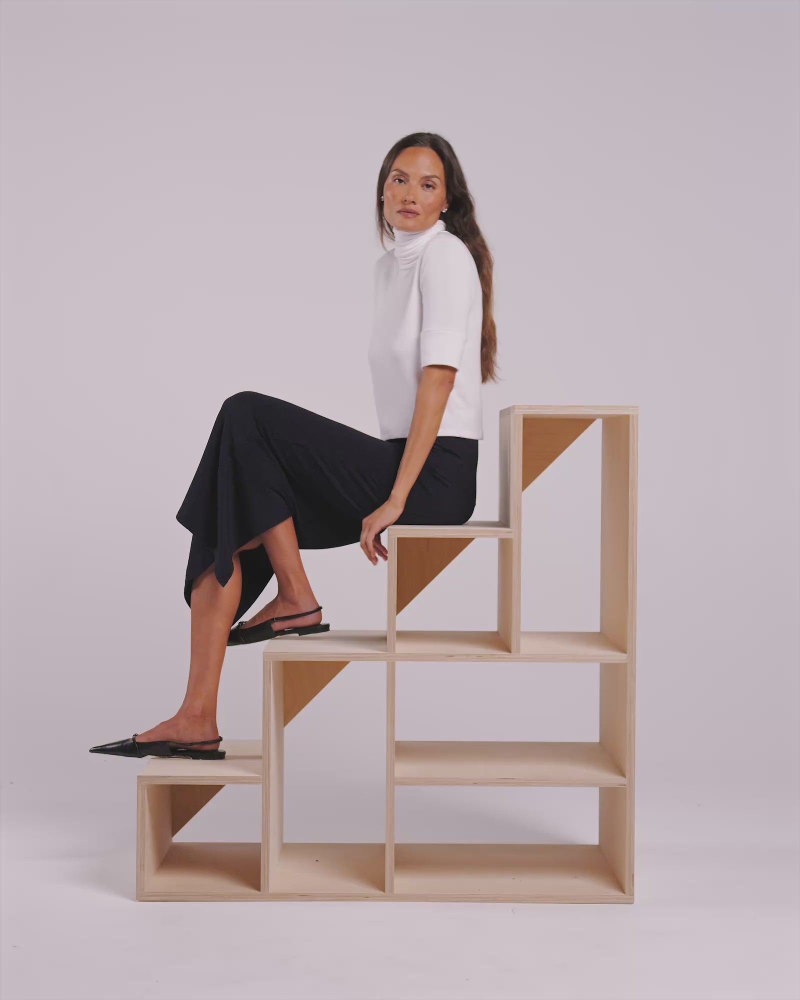 White | The Elbow Sleeve Turtleneck