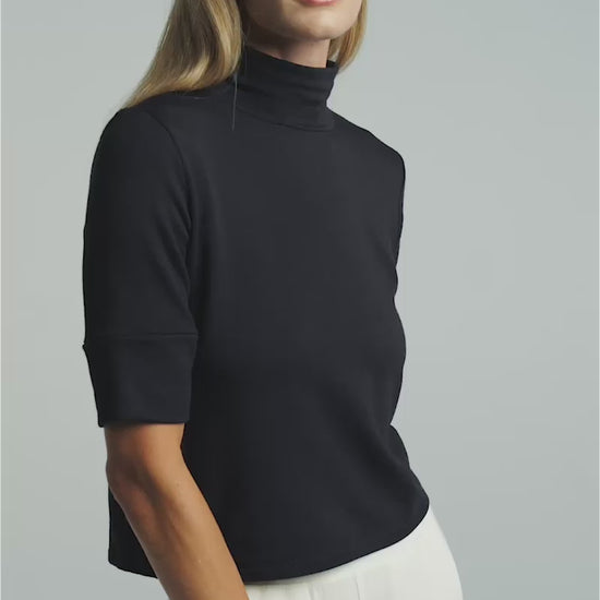 Navy | The Mock Neck Top by Bleusalt