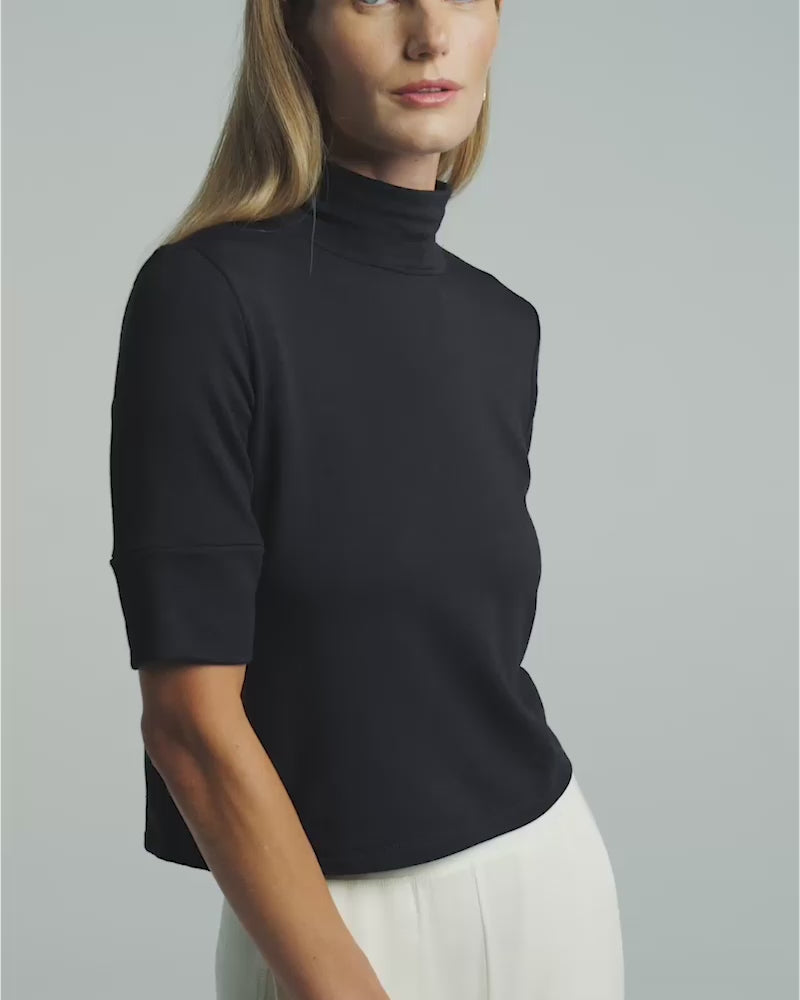 Navy | The Mock Neck Top by Bleusalt