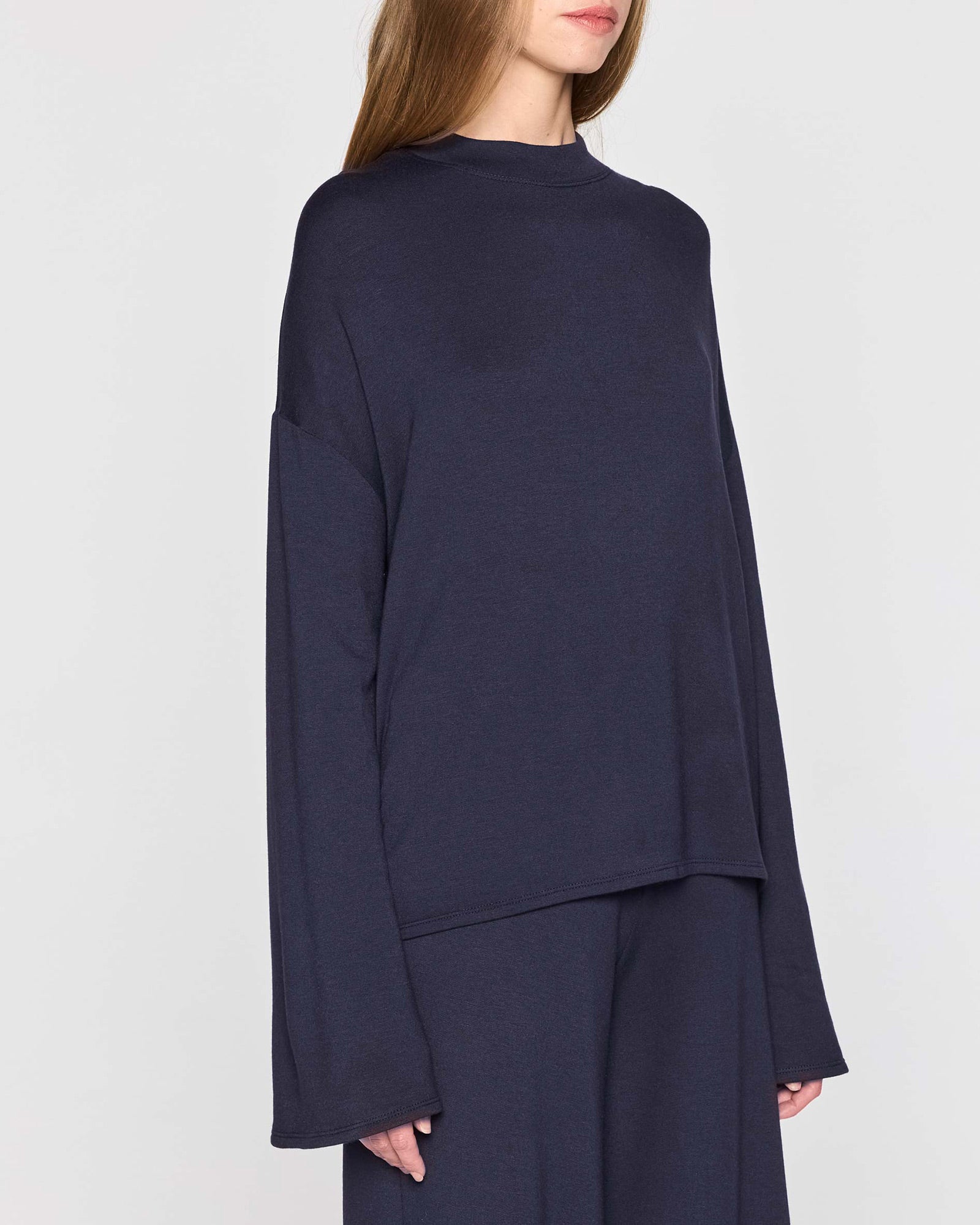Navy | The Bell Sleeve Crew Angle