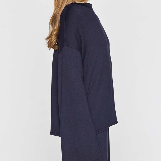 Navy | The Bell Sleeve Crew Side