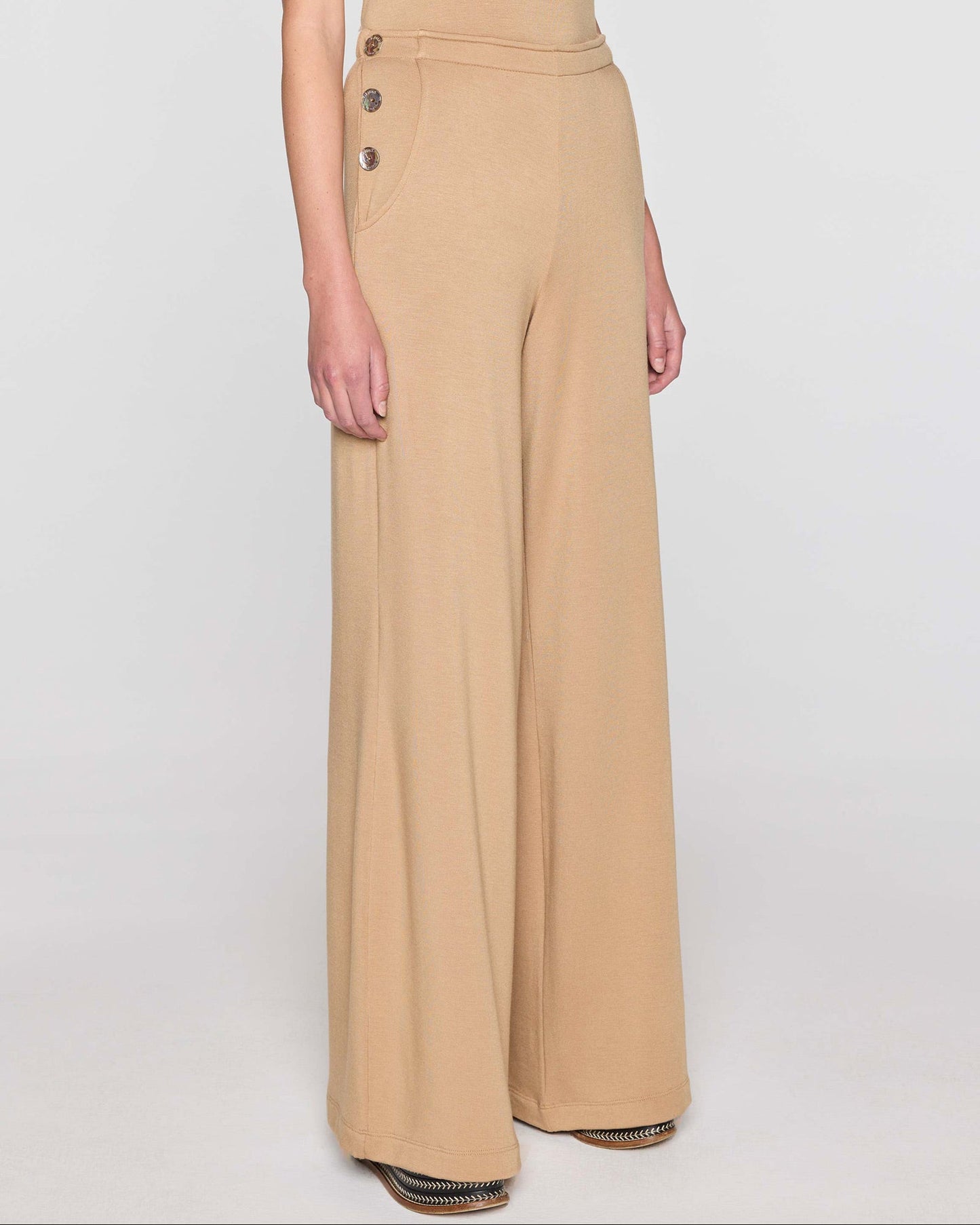 Camel | Palazzo Sailor Pant Angle