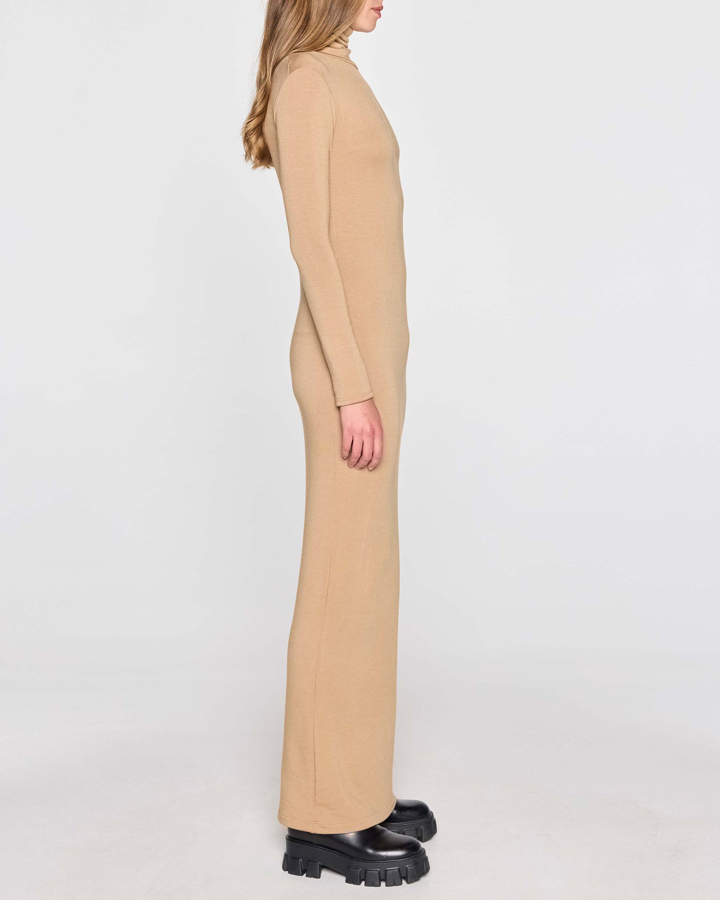 Camel | The Turtleneck Dress Side