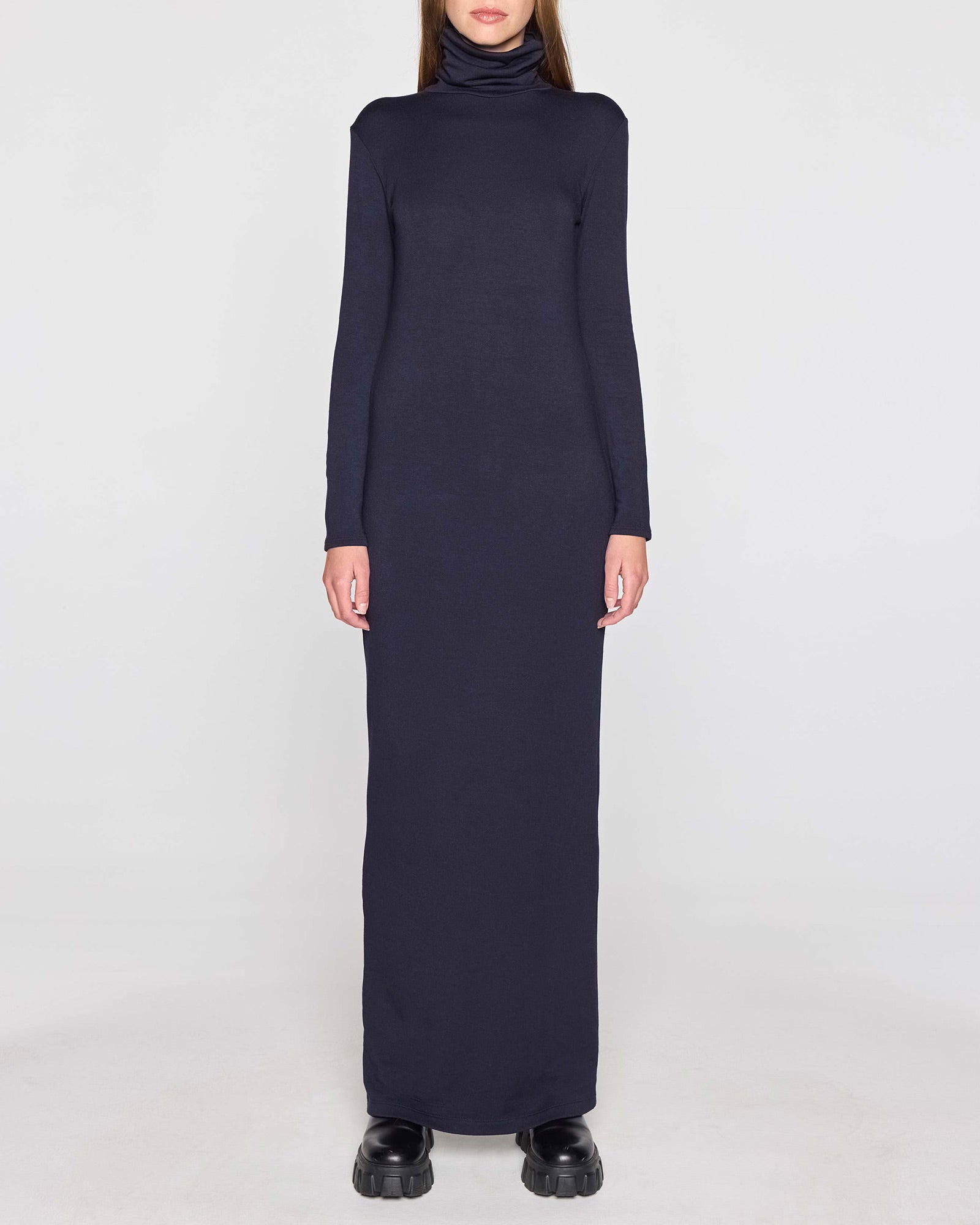 Navy | The Turtleneck Dress Front
