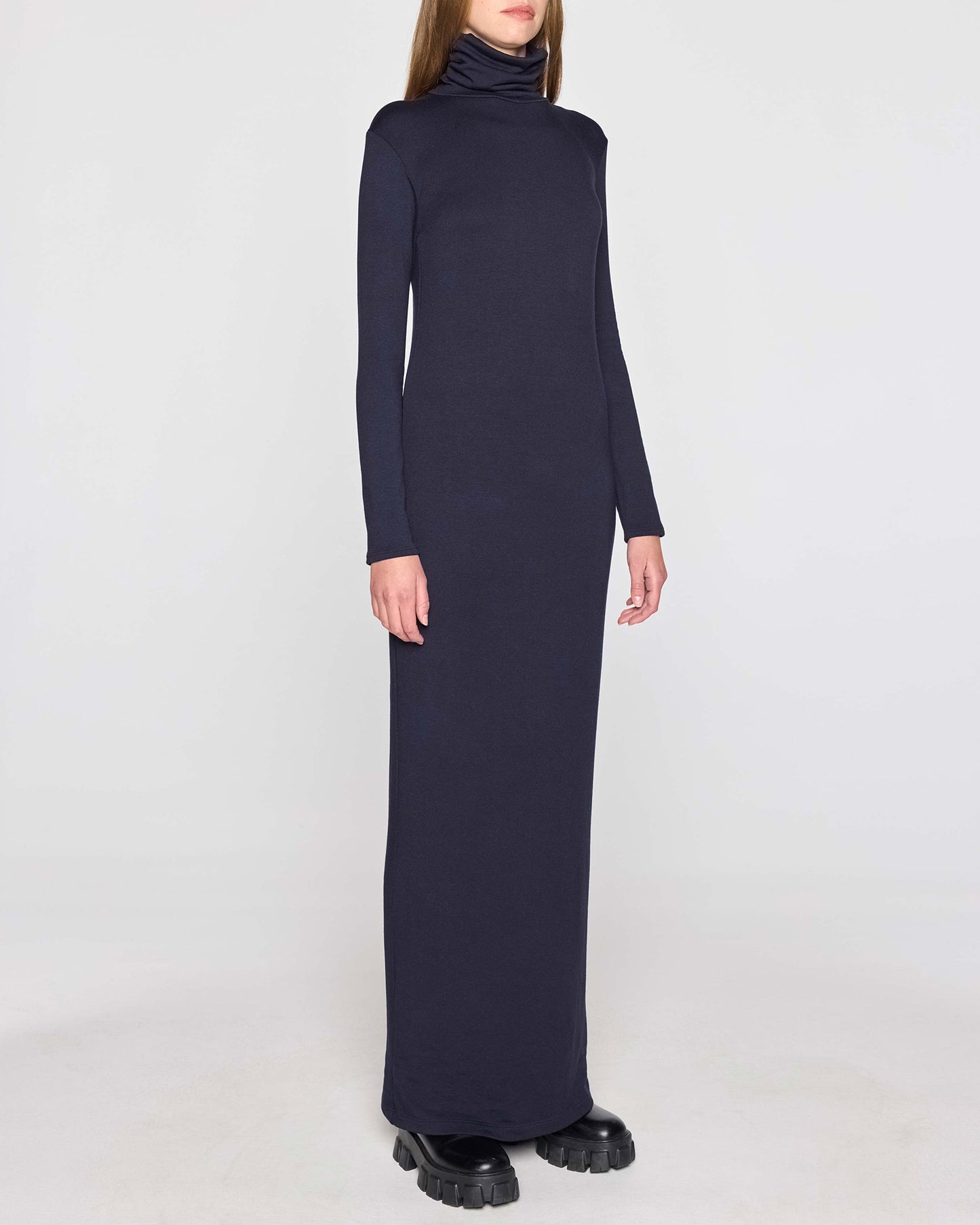 Navy | The Turtleneck Dress Angle