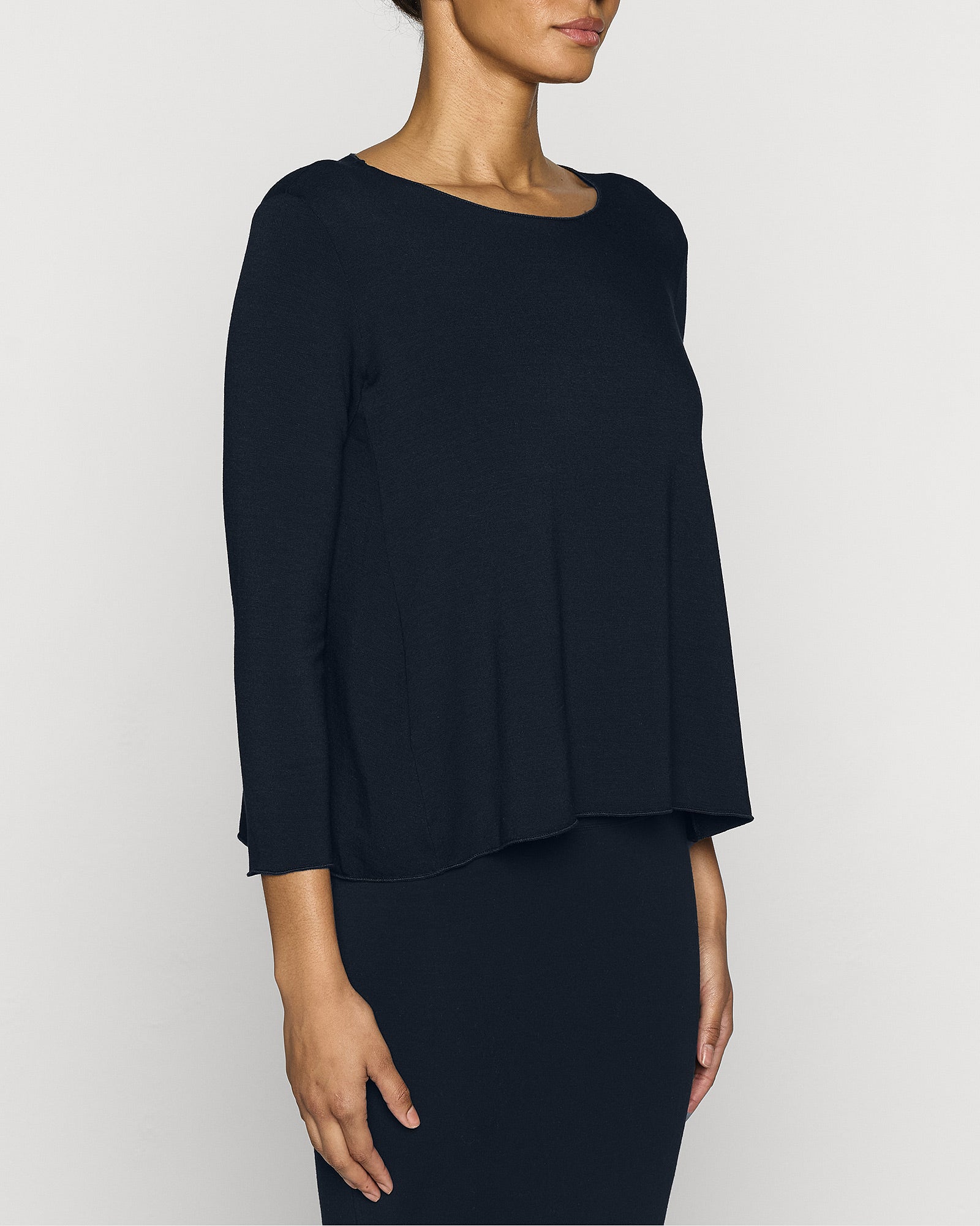 Navy | The Barbra Top Angle