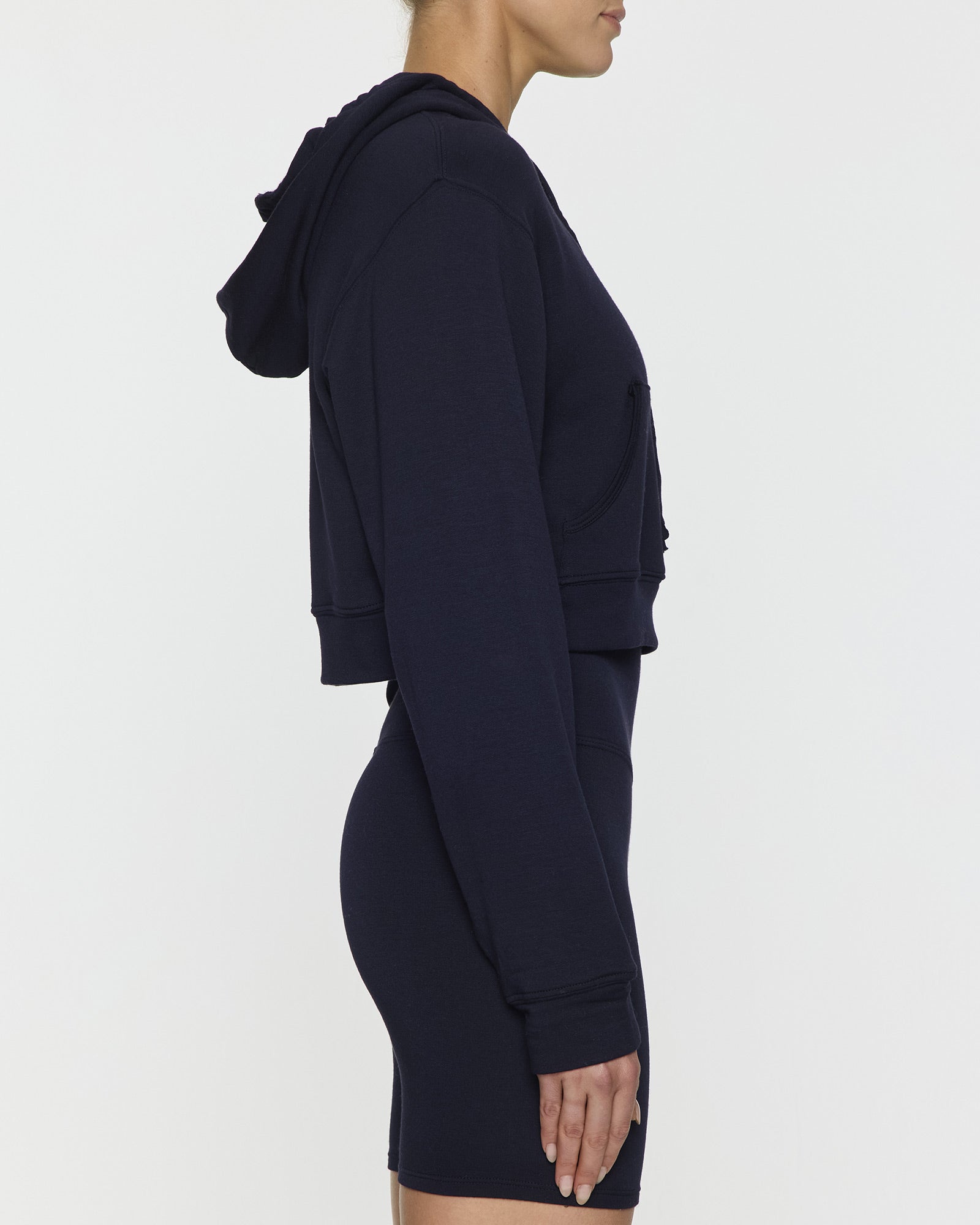 Navy | Kaia Crop Skater Hoodie designed with Kaia Gerber