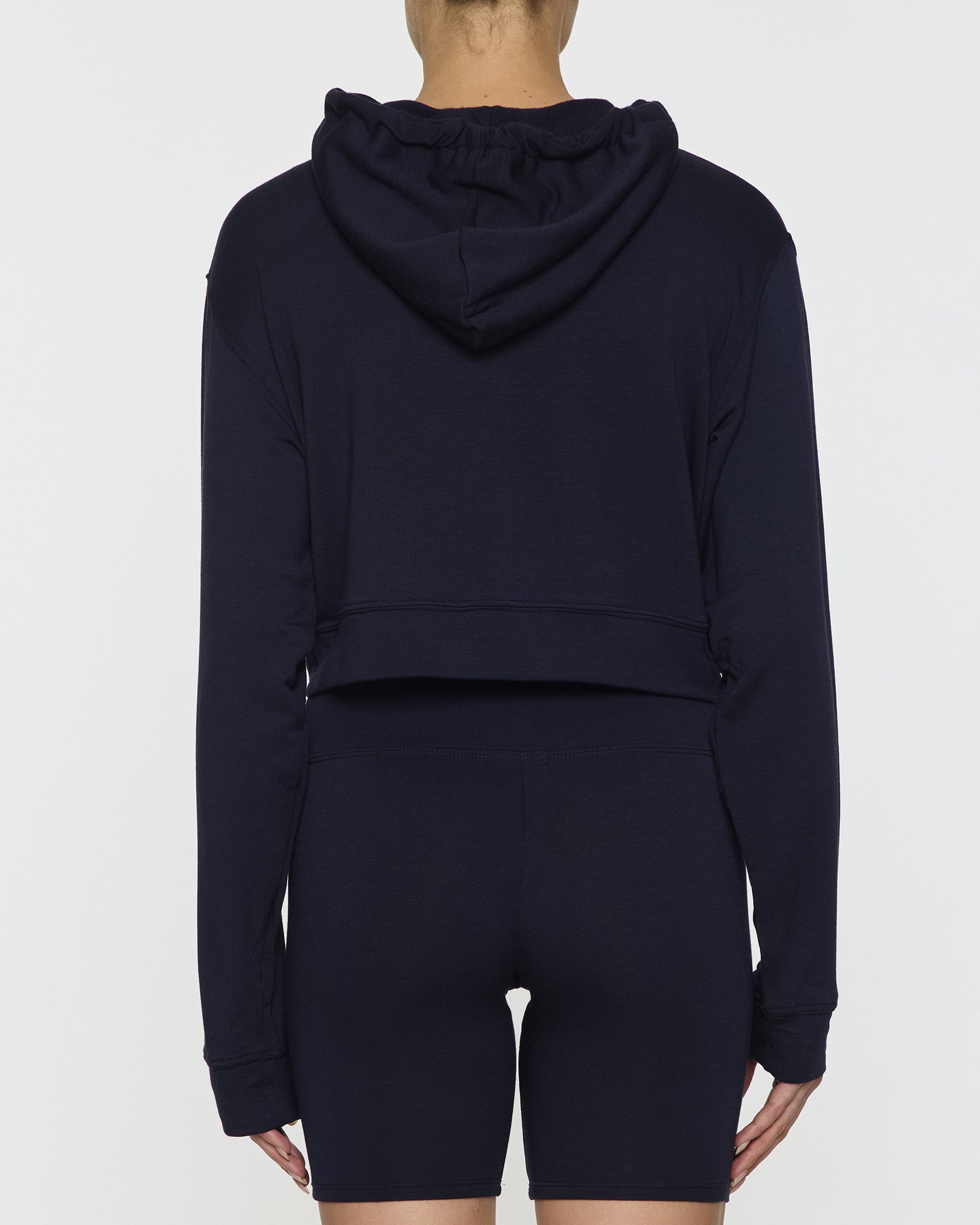 Navy | Kaia Crop Skater Hoodie designed with Kaia Gerber