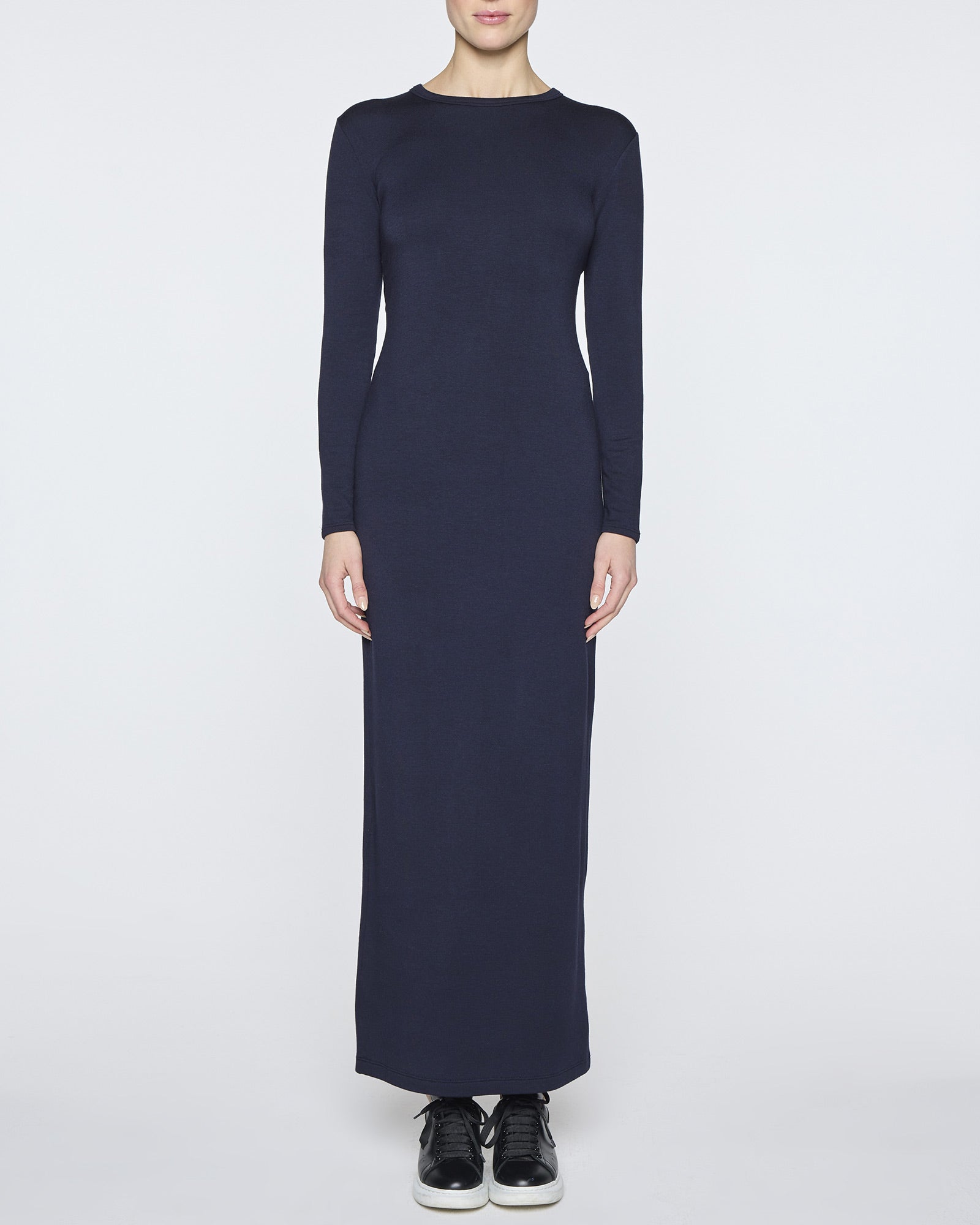 Navy | Women's Long Sleeve Crew Neck Dress