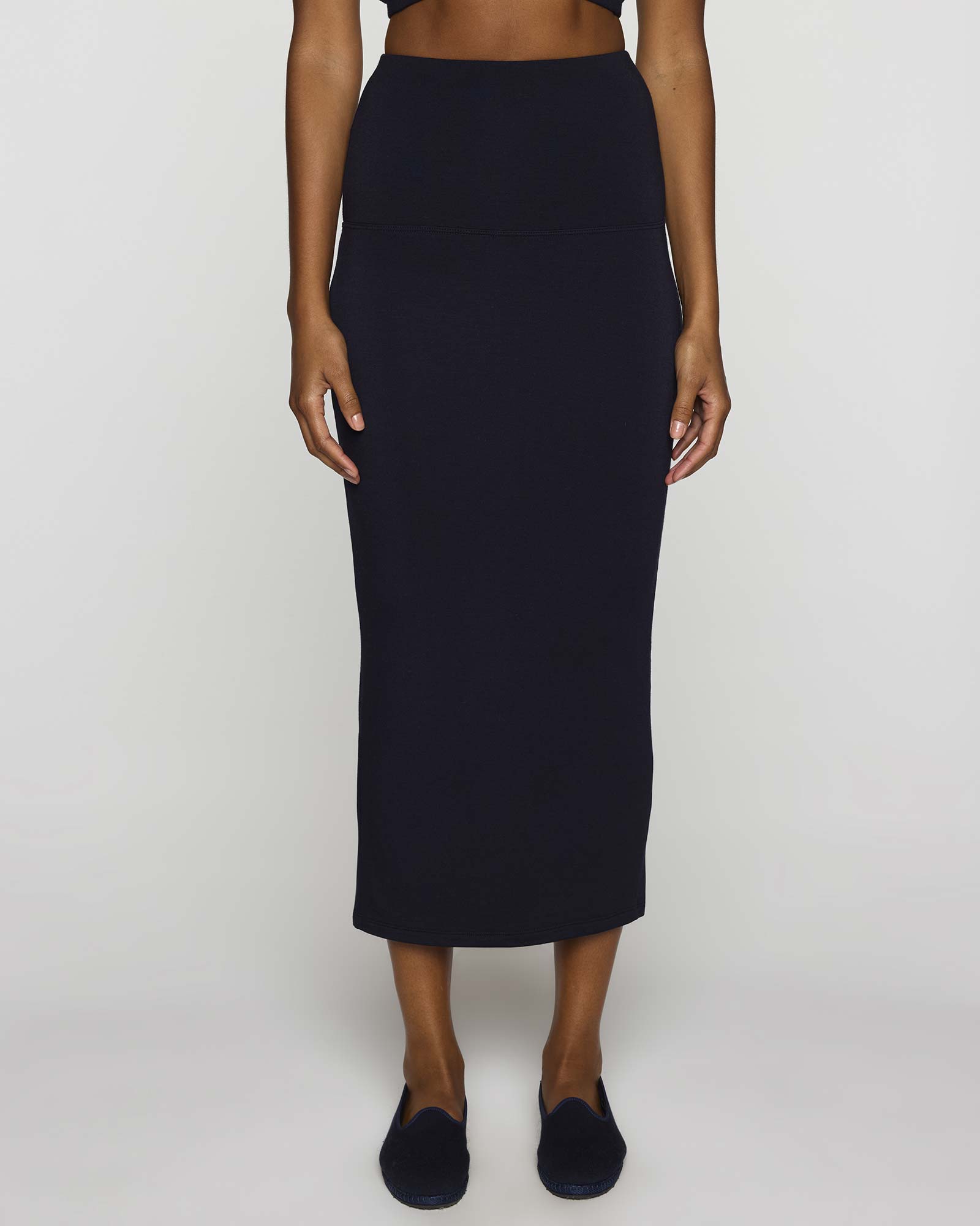 Navy jersey pencil skirt uk best sale