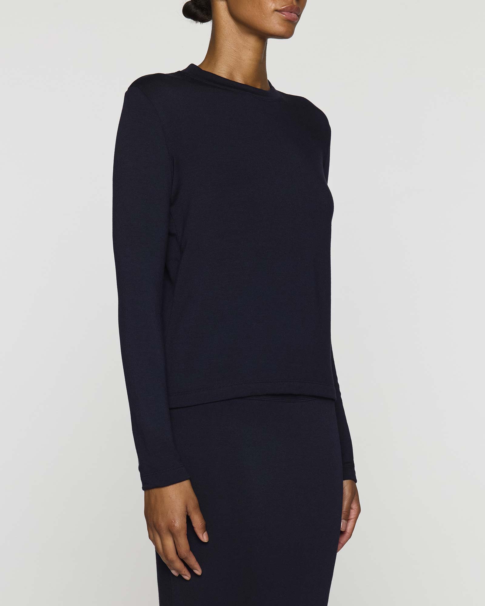 Navy | Women's Shorty Crew Neck Long Sleeve